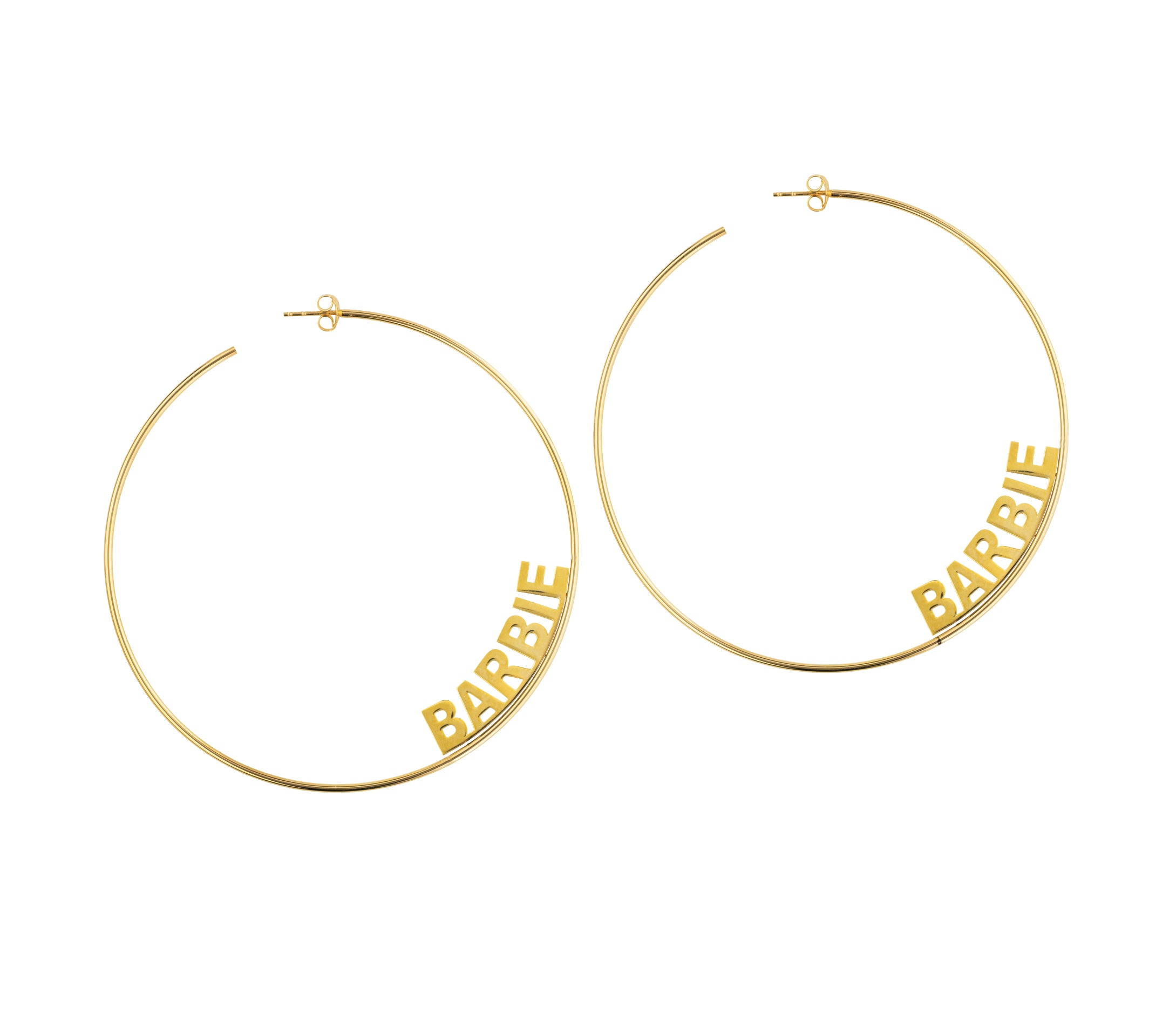 Revolve Nameplate Hoop Earrings