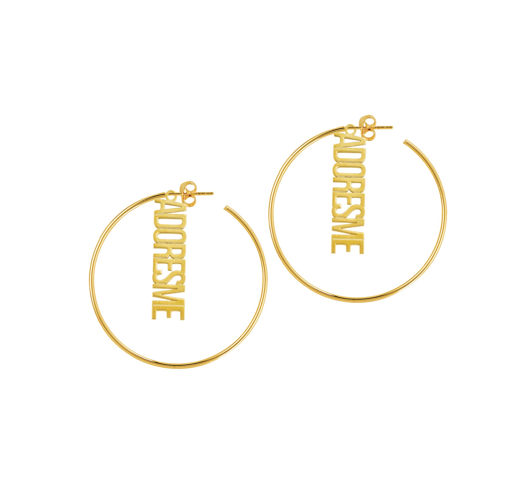Vertical Nameplate Hoop Earrings