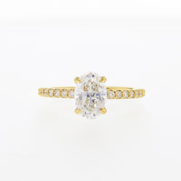 Oval Diamond Engagement Ring in Yellow